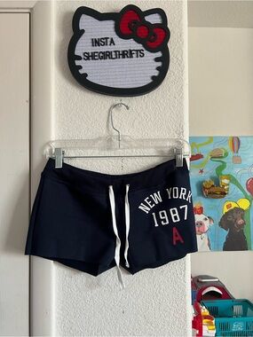 Y2K styled low waisted shorts